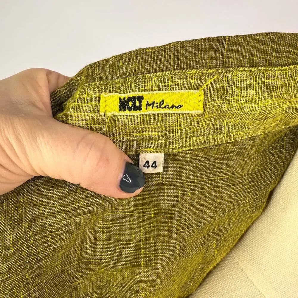 Nolt Milano Womens Jacket safari utility coat Linen  Size green color - Picture 7 of 8